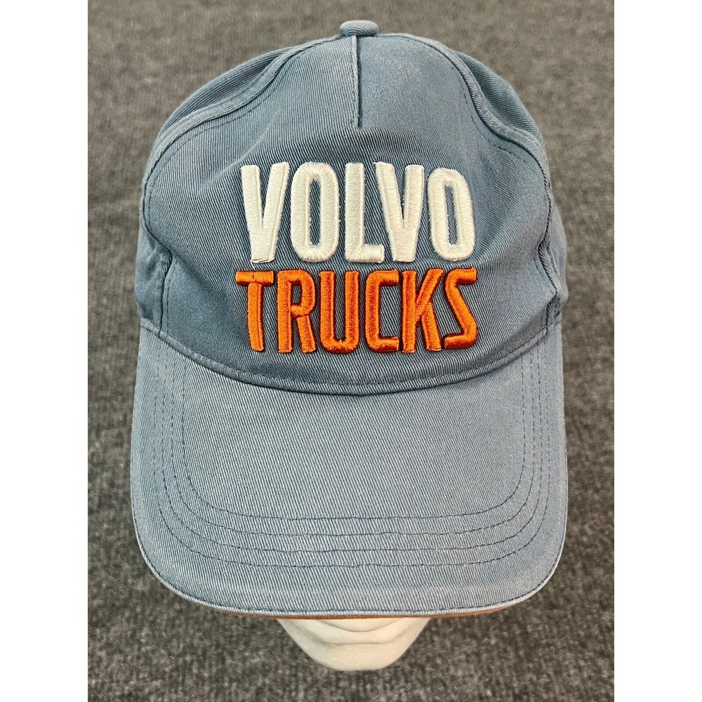 Volvo Trucks Hat Cap Men OSFA Blue Gray Embroidered Logo Adjustable Strapback